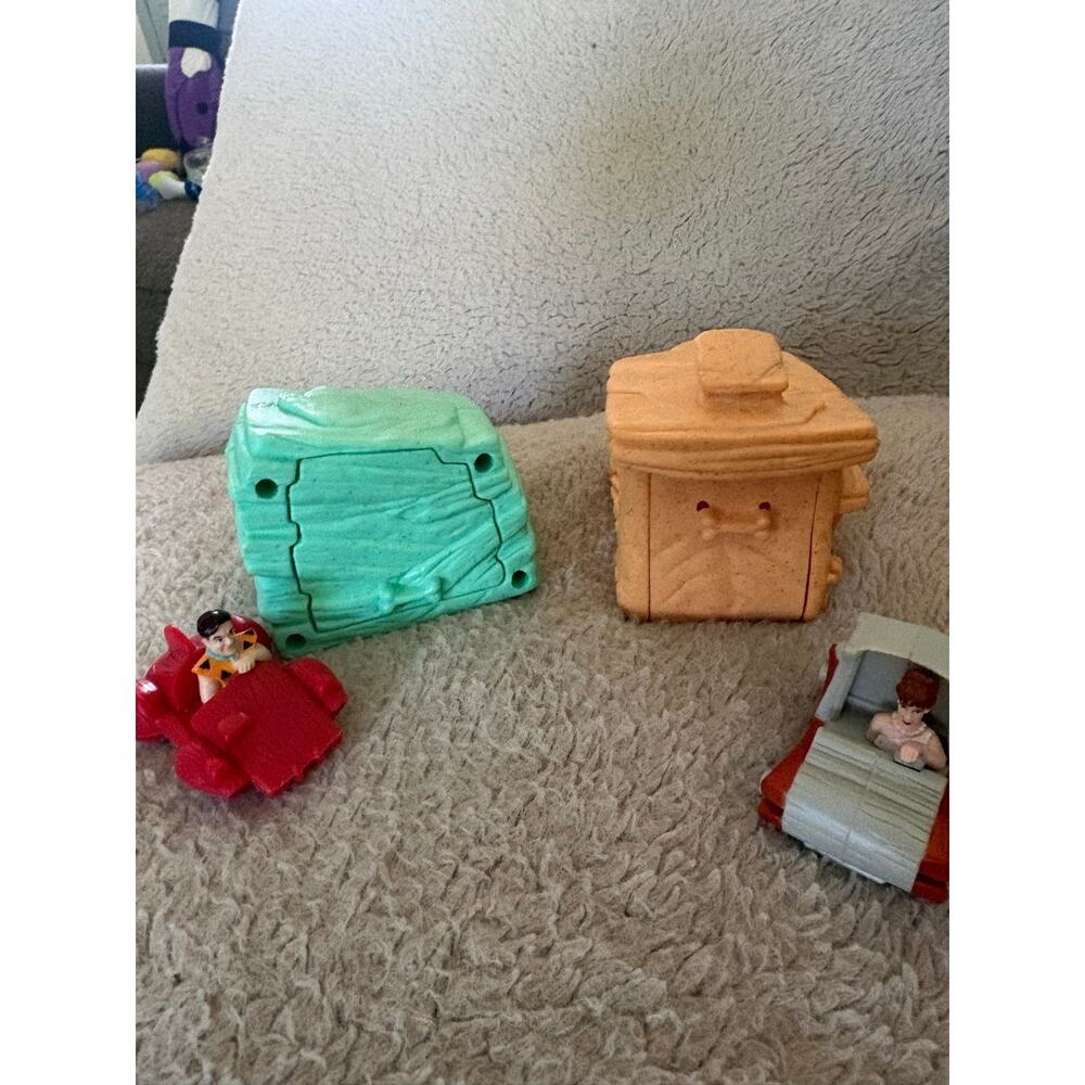 Vintage 1993 McDonalds Flinstones The Movie Fred Wilma Car House Set of 2 - Picture 4 of 8